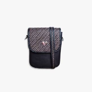 Black Small Crossbody leather Bag