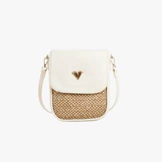 Beige Small Crossbody leather Bag