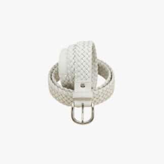 Beige Woven Leather Betl